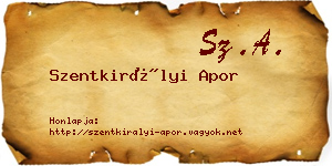 Szentkirályi Apor névjegykártya